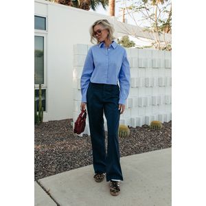 Colourful Rebel Rus Pinstripe Straight Pants- XL