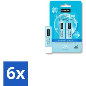6 x Sence Lippenbalsem Normaal Hydro Shock 2 stuks per verpakking - Lippenbalsem - Lippenverzorging - Droge Lippen - Gevoelige Lippen - Lippen Beschermen