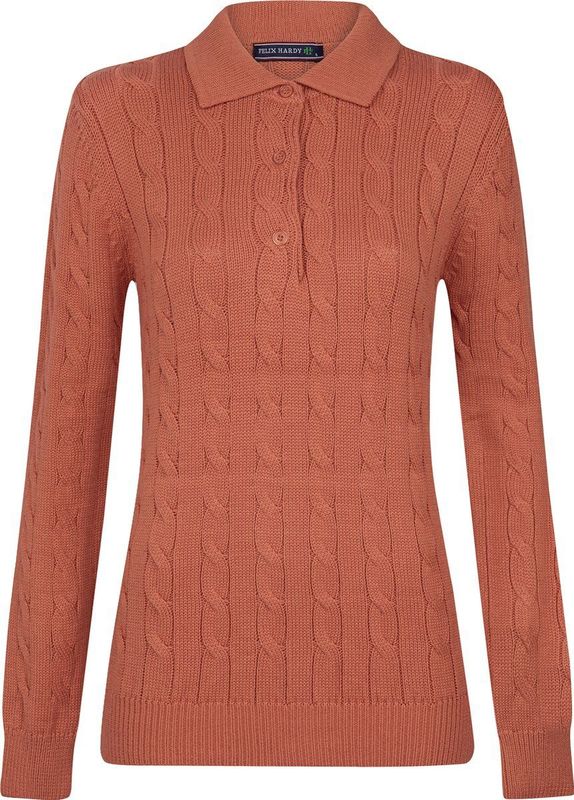 Felix Hardy - Gebreide Polo Trui - Zalmroze - Dames