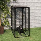 The Living Store Hondenkennel Zwart - 100 x 50 x 100 cm - Waterbestendig - Veilig ontwerp - Stevig materiaal