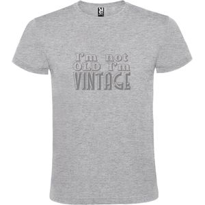 Grijs T-Shirt met “ I'm not Old I'm Vintage “ print  Zilver Size L