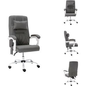 vidaXL Kantoorstoel Luxe Zwart - Ergonomisch - Massage- en Ligfunctie - Verstelbaar - USB Massage - 60x64x112-121 cm - Bureaustoel