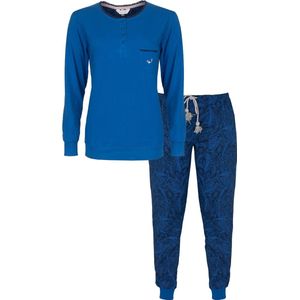 Tenderness - Dames Pyjama - 100% Katoen - Blauw - Maat L