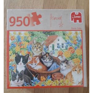 Jumbo Premium Collection Puzzel Farm Cats - boerderij poesen - 950 stukjes