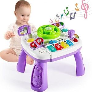 Speelgoed Baby Activiteitentafel - Muziektafel - Educatief Speelgoed voor Baby's en Peuters vanaf 18 Maanden - Interactieve Activiteitentafel met Licht, Geluid & 4-in-1 Spelmogelijkheden – Sinterklaas – Kerst - Verjaardag