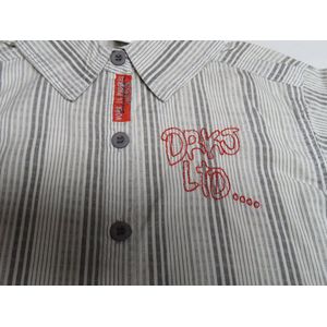Dirkje - Overhemd - Jongens - Grijst / rood - 5 jaar 110