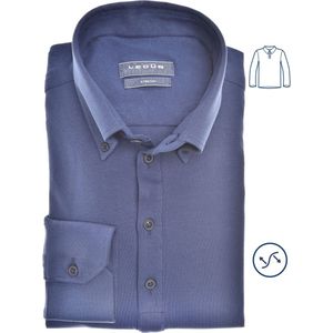 Ledûb slimfit polo longsleeve blauw