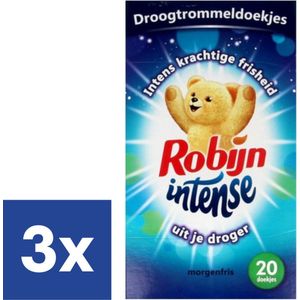 Robijn Intense Morgenfris Droogtrommeldoekjes - 3 x 20 doekjes