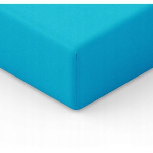 Jersey Hoeslake met Elastiek 180x200 cm - Turquoise