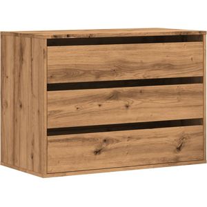 vidaXL - Ladekast - 80x41x58 - cm - bewerkt - hout - artisanaal - eikenkleurig