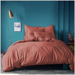 Matt & Rose Dekbedovertrek Terracotta - 260 x 240 + 2x 65 x 65 cm - Gewassen Katoen