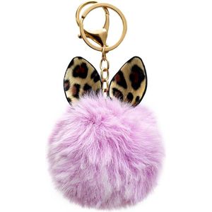 Fluffy bol hanger Sleutelhanger - Sleutel/Tas accessoires - roze