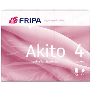 Fripa Akito zakdoekjes, 4-laags, wit, 30 pakjes
