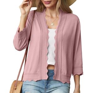 Elegante gebreide bolero voor dames - Lichtgewicht cardigan met ruches