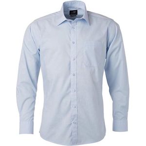 James and Nicholson Heren Longsleeve Poplin Shirt (Lichtblauw)