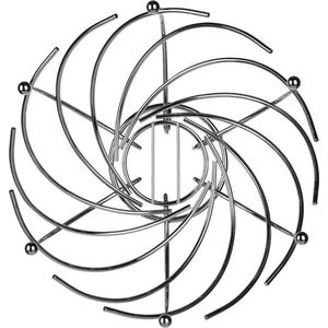 Decopatent® Design Fruitschaal Rond - Schaal voor fruit - Ronde Design Fruitmand - Metaal - Afm: 30 x 30 x 21 Cm - Zilver