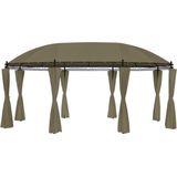 vidaXL - Prieel - met - gordijnen - 180 - g/m² - 520x349x255 - cm - taupe