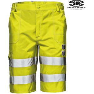 SIR SAFETY MISTRAL Hi Vis Reflecterend Korte Werkbroek HEREN Werkshort Geel - Met D ring - Ripstop - Ademend