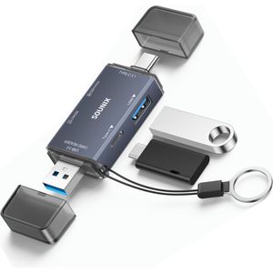 Sounix SD Kaartlezer - USB 3.0 - 6in1 OTG - Grijs