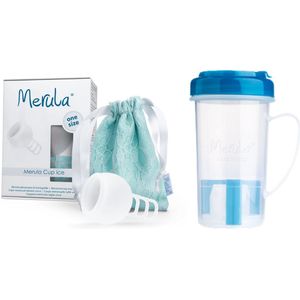 Merula Merula Cup + Cupscup - Ice kleurloos - Gezond alternatief - Lekvrij design - Effectieve reiniging