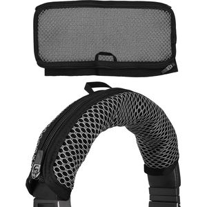 kwmobile cover voor hoofdband koptelefoon geschikt voor Corsair Virtuoso RGB Wireless - Hoofdtelefoon band hoes met rits - Van nylon in zwart / wit