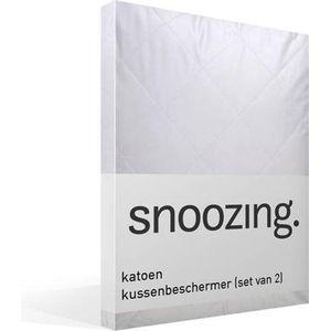 Snoozing - Kussenbeschermer - 50x70 cm - Set van 2 - Wit