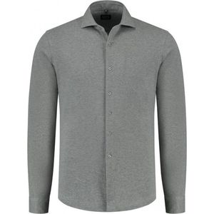 Gents - Overhemd pique grijs - Maat S