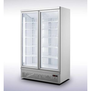 Professionele Display koelkast | 2 glasdeuren | 1000 L | zilver | Combisteel | 7455.2200 | Horeca