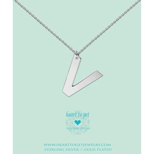 Heart to Get - Grote Letter V - Ketting - Zilver
