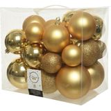 26x stuks kunststof kerstballen goud 6-8-10 cm - Onbreekbare plastic kerstballen