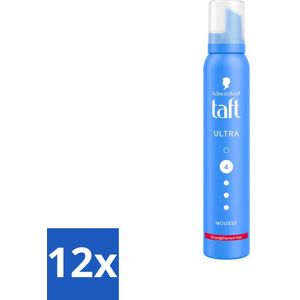 Taft - Haarmousse - Ultra 4 - Volumineuze fixatie - 200 ml - Voordeelverpakking - 12 stuks