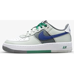 Nike Air Force 1 LV8 - Sneakers - Kinderen - Maat 35 - Light Silver/Wit/Smoke Grey/Deep Royal Blue
