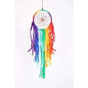 Dromenvanger Rainbow met slierten - 17cm - Regenboog - Dream Catcher