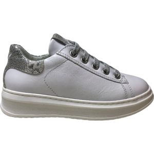 Naturino veter/rits zilveren snake hiel lederen sneakers Porter wit mt 39
