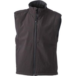 James and Nicholson Heren Waterdichte Softshell Vest (Zwart)
