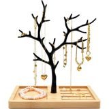 Sieradenboom - Aluminium - Bamboe Voet - Zwart, Wit, Goud, Rosegoud, Zilver