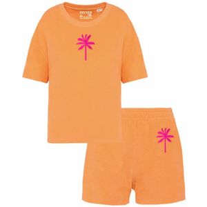 Badstof Set Palmtree Neon Pink Peach