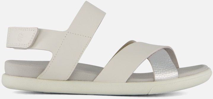 ECCO - Samara - Platte Sandaal - Wit Puur Zilver