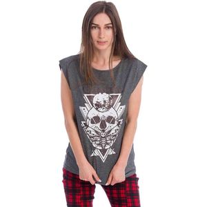 Banned Mouwloze top -3XL- SKUL BEE Grijs