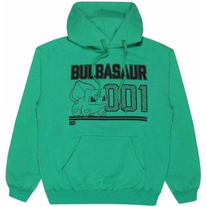 Uniseks Hoodie Pokémon Bulbasaur Line Art Groen - S