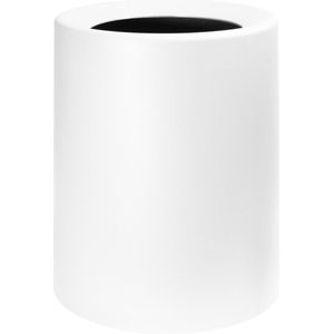 QUVIO Afvalemmer 12 Liter - Prullenbak met 1 losse binnenemmer - Afvalbak plastic - Vuilbak voor keuken, kantoor, badkamer, toilet en slaapkamer - Vuilnisbak rond - Kunststof 12L - Wit