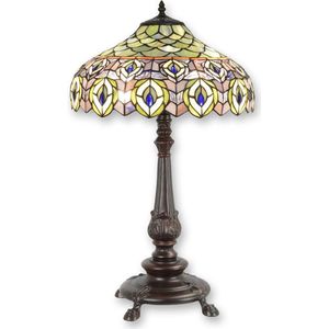 Tiffany tafel lamp, tafellamp, buro lamp, glas in lood lampen A TIFFANY STYLE TABLE LAMP