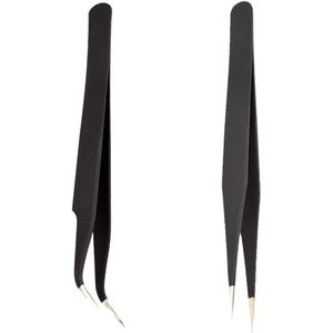 Set van 2 hoogwaardige pincetten voor wimperverlenging en nagelkunst