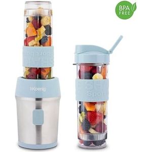 N.lux - Compact blender / Inclusief 2 bekers / Smoothie / Mini blender / Blauw / Kantoor