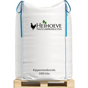 Kippenmestkorrels Bigbag 1000 kilo voor 10.000 m2 (Organische mestkorrels NPK 4-3-3) Tuinmest - bemesting - kippenmest korrels - Natuurlijke meststoffen