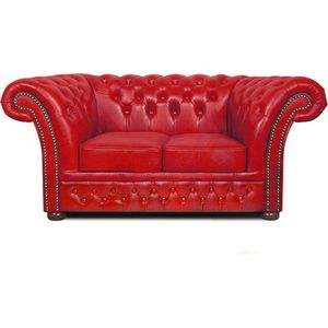 Chesterfield Bank Winfield Basic Luxe Leer | 2-zits | Rood | 2 tot 4 weken levertijd