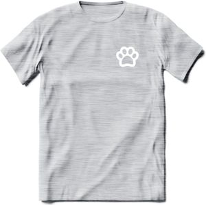 Cat Paw - Katten T-Shirt Kleding Cadeau | Dames - Heren - Unisex | Kat / Dieren shirt | Grappig Verjaardag kado | Tshirt Met Print | - Licht Grijs - Gemaleerd - 3XL
