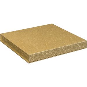 Luxe geschenkdoos GOUD GLITTER, geschenkdoos, cadeaudoos, verjaardag, luxe cadeaubon verpakking, formaat 25x25x2,5cm (1 stuk)