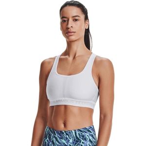 Under Armour - Crossback Mid Bra - Wit/Halo Grijs - Sport BH