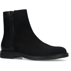 Manfield Suède Enkelboots Zwart